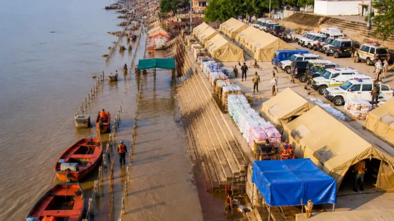 Ganga at Varanasi crosses warning level; administration readies boats, relief camps