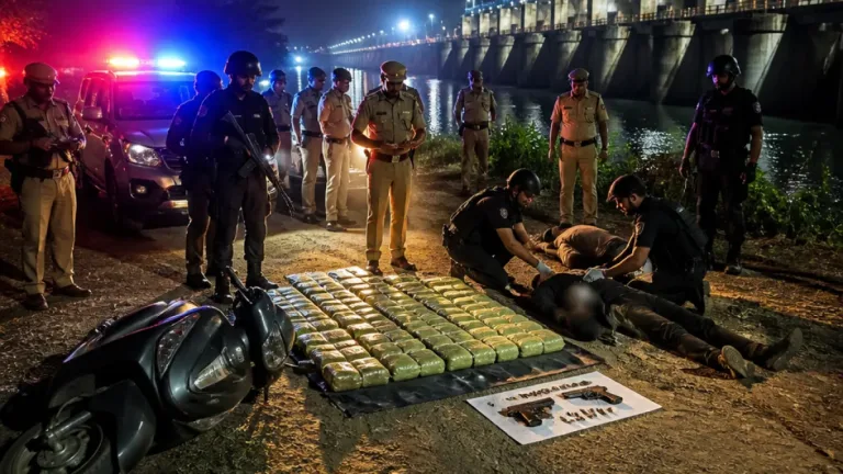 Ghaziabad police arrest three in late-night encounter, seize 21 kg of ganja