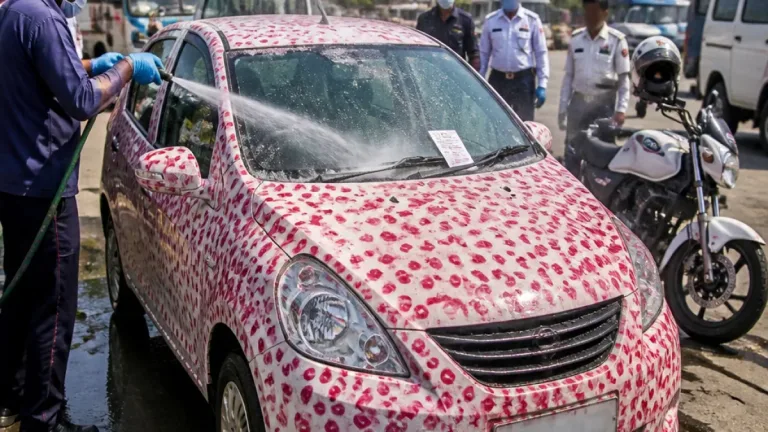 Gwalior man fined ₹5,500 after car covered with 3,400 lipstick marks in viral stunt