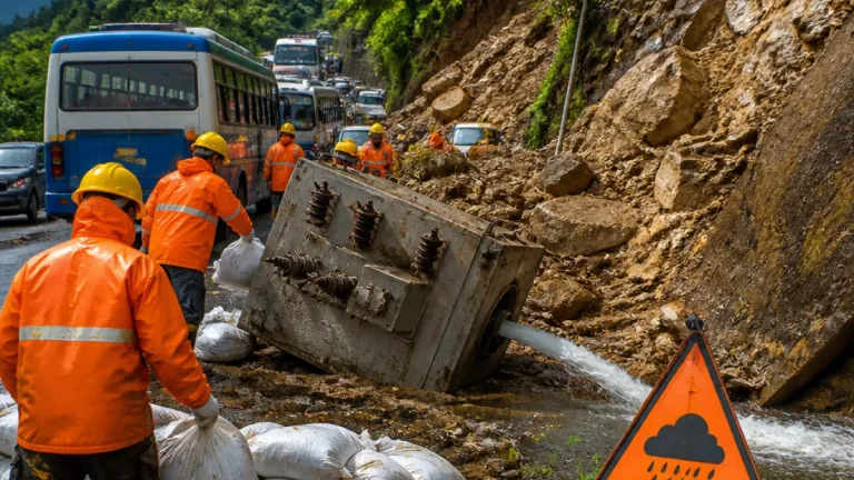 Heavy rain persists in Himachal; orange alert for seven districts, 105 roads remain blocked