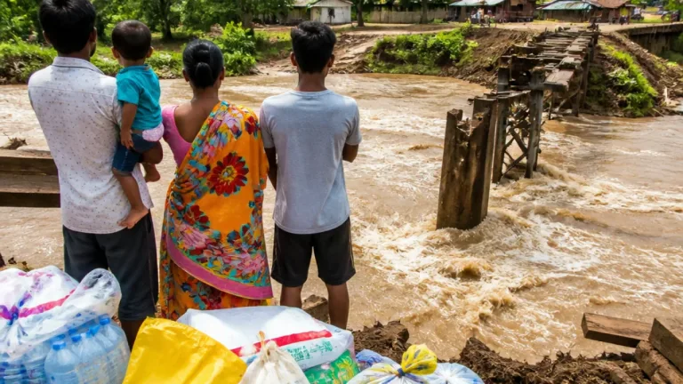 Heavy rains wash away temporary bridge in Vizianagaram, around 75 tribal villages cut off