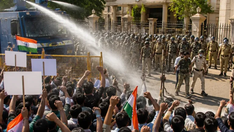 Jabalpur: Youth Congress stages protest outside SP office, alleges rising crime and police leniency
