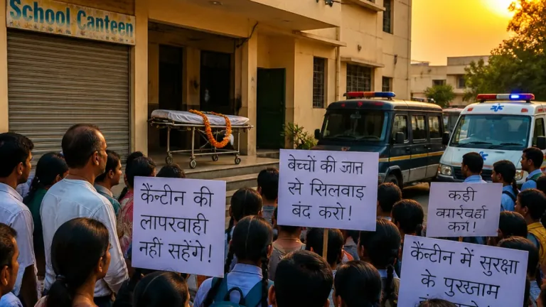 Jaipur schoolboy dies after eating canteen patty; parents, students stage protest
