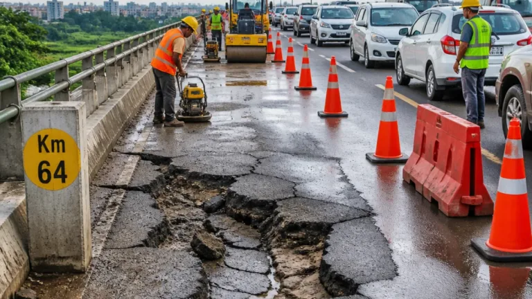 Kanpur commuters face repairs as Lucknow–Kanpur expressway shows early damage