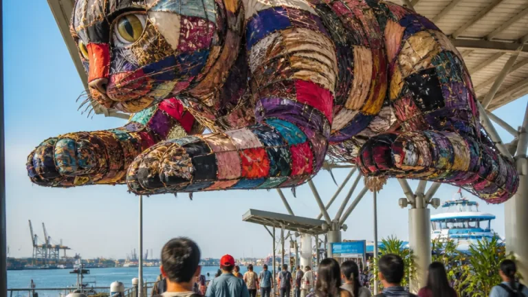 Kochi Water Metro station now hosts 'Poocha Vimaanam' — a community-made cat sculpture