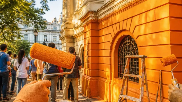 Kolkata's Academy of Fine Arts becomes flashpoint as BJP MLA leads saffron repainting