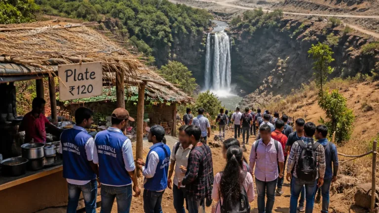 Nambi waterfall in Bijapur draws visitors as local youth turn guides; committee earns over ₹2 lakh