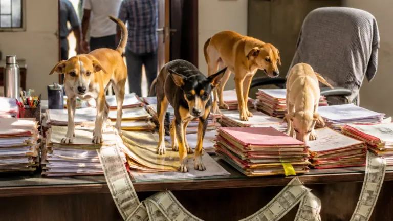 Nashik: Yuva Sena activists release stray dogs in Niphad Nagar Panchayat office to press demand for action