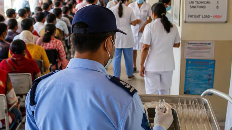 Noida hospitals under strain after guard filmed filling syringes; staff shortages exposed