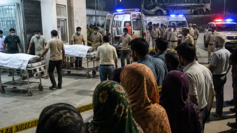 Noida mortuary strain as families identify victims of Yamuna Expressway bus fire