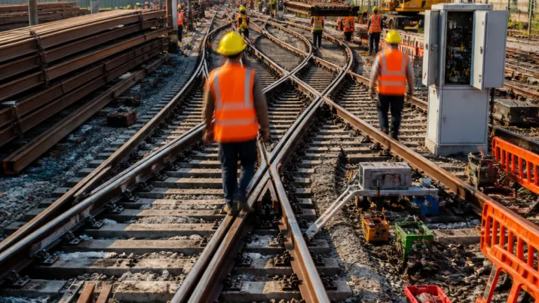 Pune yard converts fourth diamond double slip to 60 kg rail to boost track strength