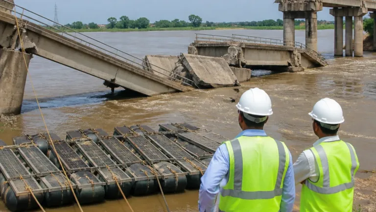 PWD outlines 8–9 month reconstruction plan after Chitrakoot Ramghat bridge collapse