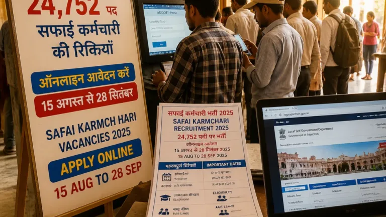 Rajasthan opens 24,752 posts for Safai Karmcharis; online applications from 15 Aug to 28 Sep