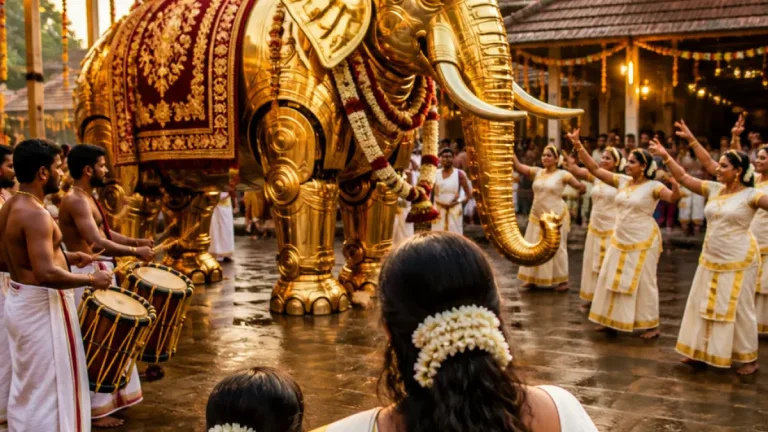 Richa Chadha gifts life‑size mechanical elephant to Kerala temple while celebrating Onam