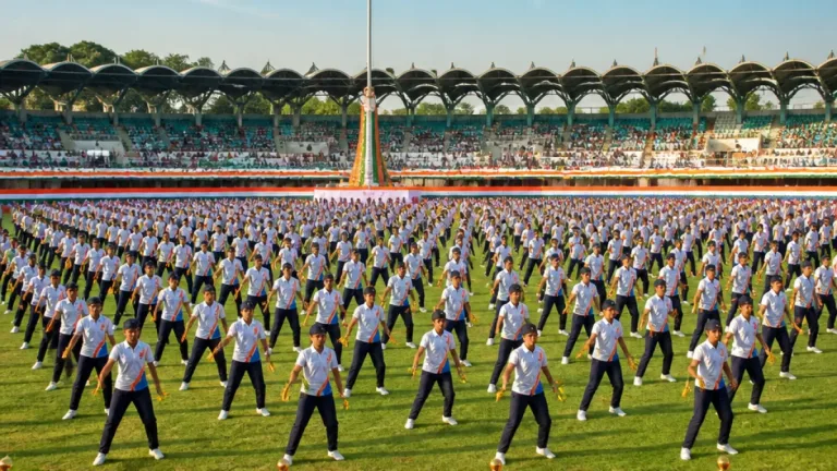 Rohtak Independence Day: 1,600 students perform mass drills as minister inspects parade