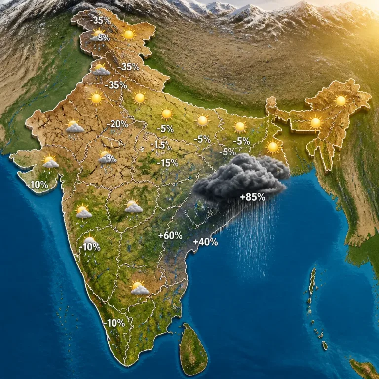 IMD: Southwest monsoon patchy — nation 12% below normal with wide state-level swings