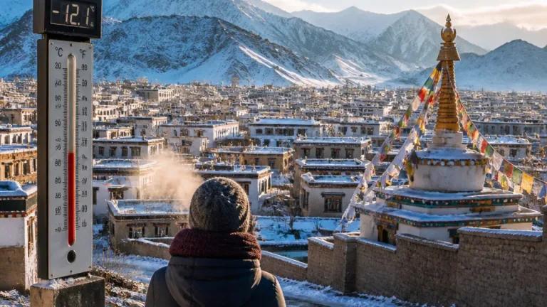 Severe cold wave grips Ladakh; Nyoma dips to −20.3°C, Leh records −12.6°C