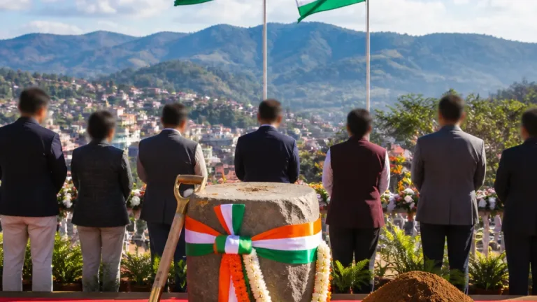Shillong: Vice‑President Lays Foundation Stones for Five Projects; Remembers P A Sangma