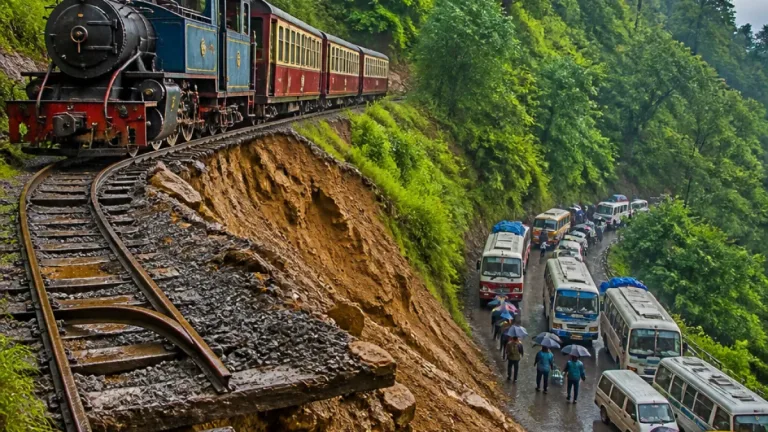 Shimla-bound Kalka–Shimla Heritage Line Damaged; Trains Cancelled, Local Landslide Reports