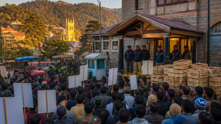 Shimla Mall Road sees 'Jail Bharo Andolan' as farmers, workers protest Centre's trade and labour policies