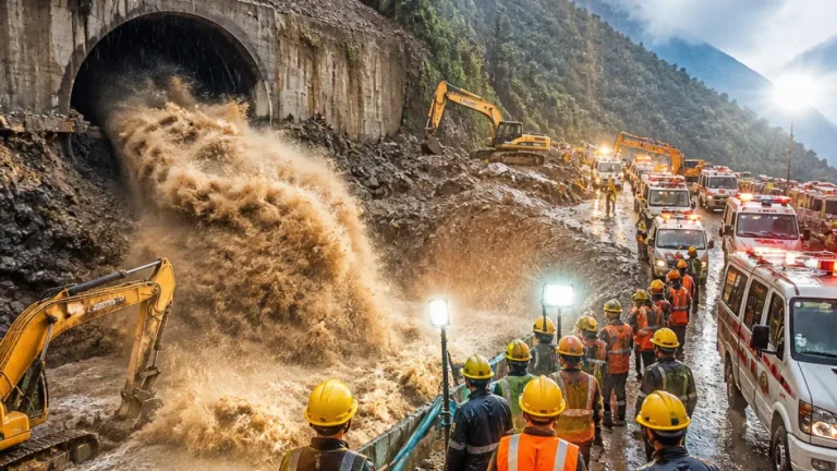 Six killed, 16 rescued after water and debris rush into under-construction Chamoli tunnel