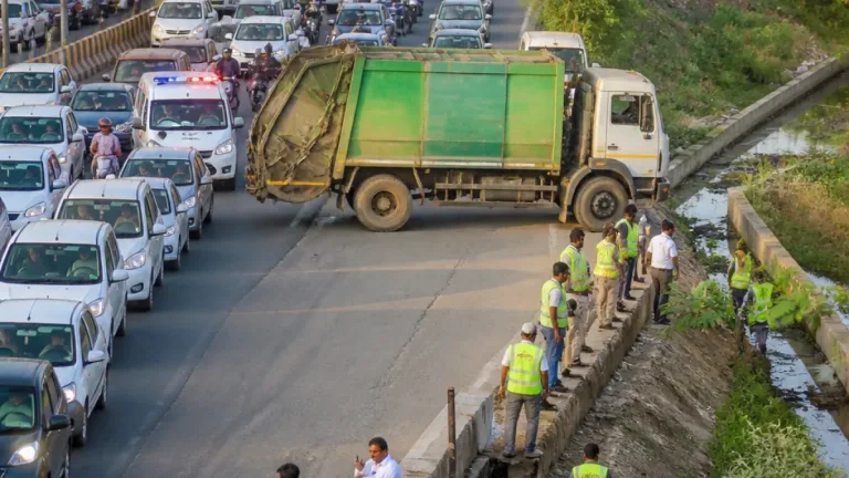 Solapur highway gridlock after PMC dumper breaks down; adjoining roads hit