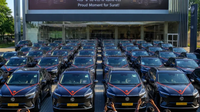Surat sees 50 MG Hector Tomahawk EVs delivered in a single day as demand for EVs grows