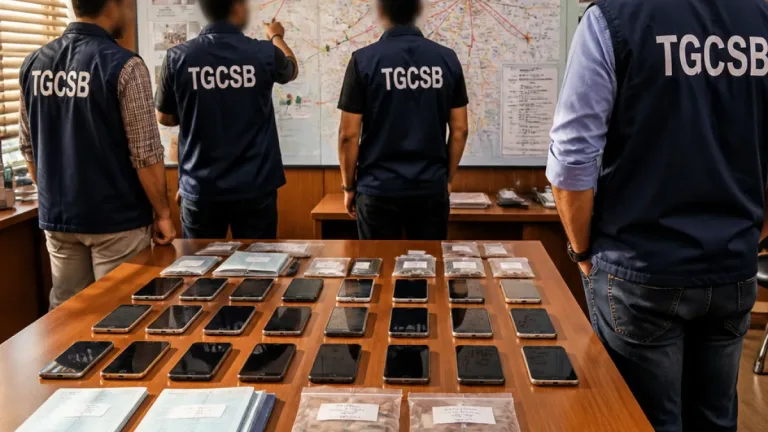 Telangana Cyber Bureau Busts Delhi Call‑Centre Fraud; 22 Arrested, 23 Mobiles Seized