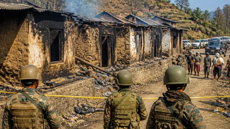 Three homes torched in Kailenjang near Senapati–Kangpokpi border; Assam Rifles secure area