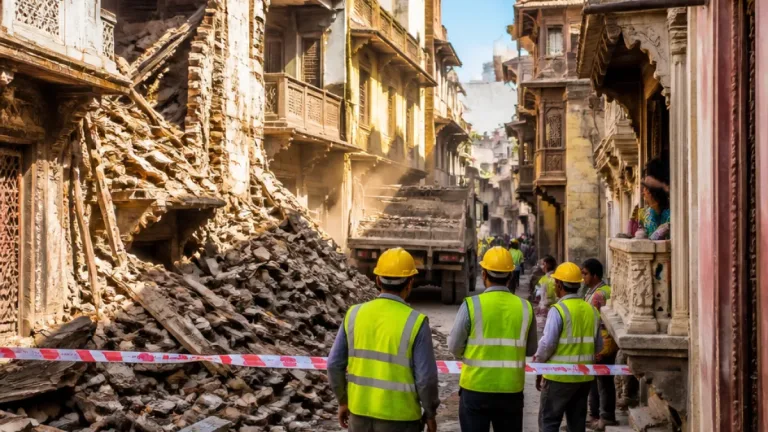 Three old buildings collapse in Ahmedabad's Shahpur; AMC teams ordered to remove unsafe portions