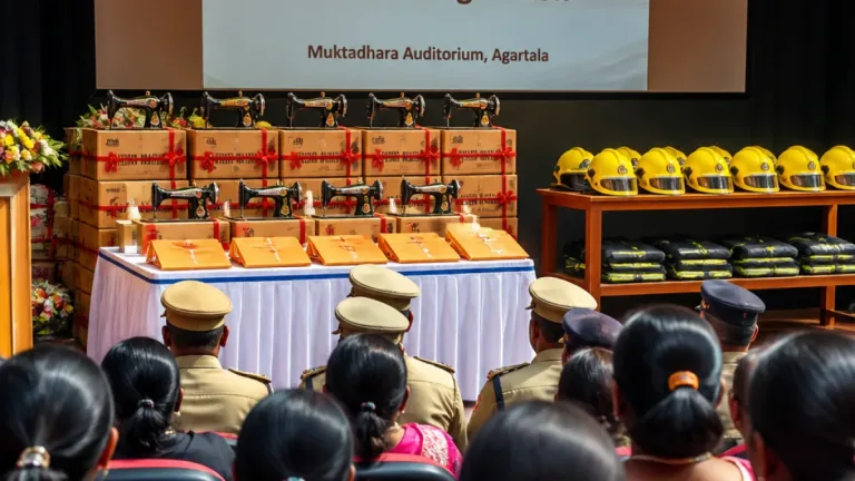 Tripura government distributes job offers, sewing machines; CM inaugurates new fire station at Sabroom