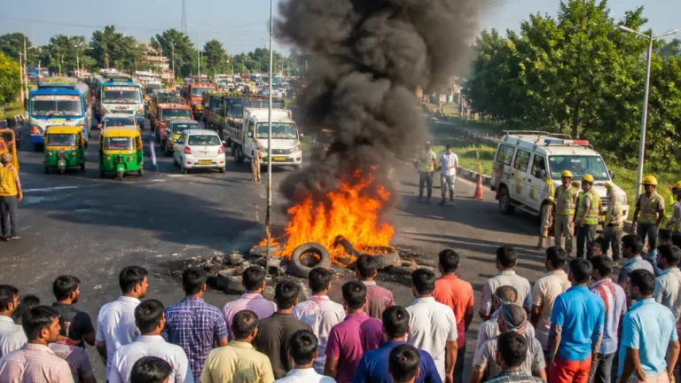 Villagers block Patna-Gaya highway after three-day power outage; traffic stalled