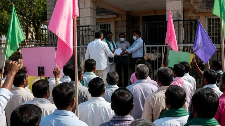 Warangal: BRS dharna at MRO office flags farmers' grievances amid statewide campaign