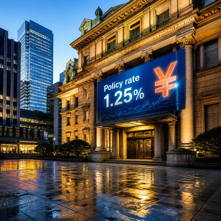 Bank of Japan lifts policy rate to 1.25%, highest in 31 years amid gradual recovery