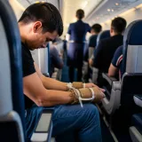 Pasajero fue inmovilizado con cinta y bridas en vuelo de American Airlines; surge preguntas sobre proporcionalidad