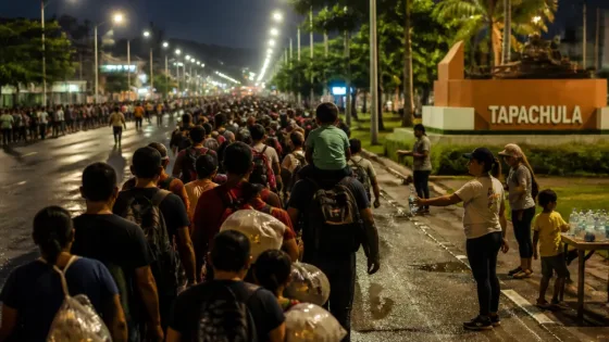 Cerca de 300 migrantes centroamericanos llegan a Tapachula en nueva caravana rumbo al norte