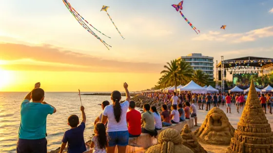 Coatzacoalcos cierra el verano con papalotes, esculturas de arena y música en el Malecón