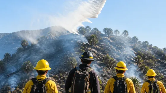 Helicóptero y Brigada Fénix reanudan labores contra incendio en Cerro de las Minas, Hidalgo