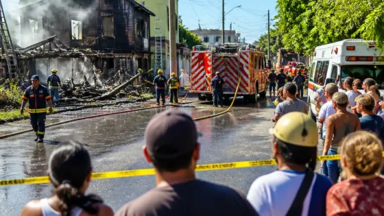 Incendio consume casa abandonada en Tampico; cerraron la calle y no hubo lesionados