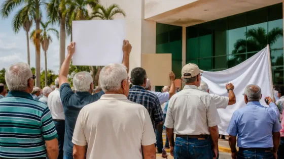 Jubilados protestan en Los Mochis contra recorte a pensiones por ley retroactiva