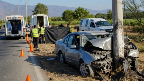 Mujer fallece tras choque contra poste en la carretera Pascuales-El Real, Tecoman