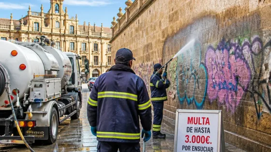 Salamanca suma limpieza de grafiti equivalente a más de la Plaza Mayor y refuerza sanciones