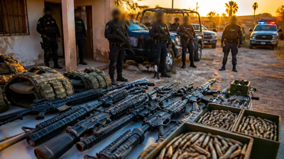 San Luis Rio Colorado: detienen a tres tras rescatar a personas privadas de la libertad y asegurar arsenal