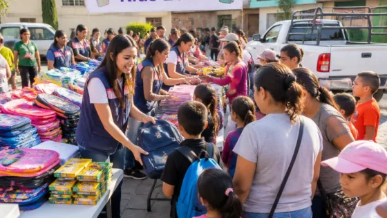 Tlalnepantla: Mochilazo Kids 2026 entrega apoyos escolares en la colonia El Olivo