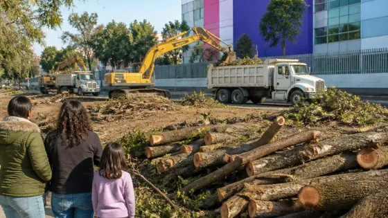 Tlalnepantla: obras de la Línea V del Mexibús generan tala de casi 200 árboles en Gustavo Baz