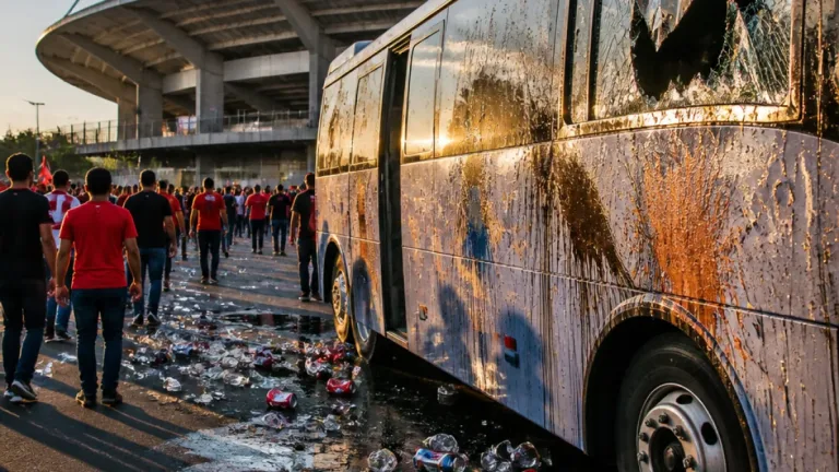 Aficionados del Atlas atacan con proyectiles al autobús de Tigres antes del partido en Jalisco