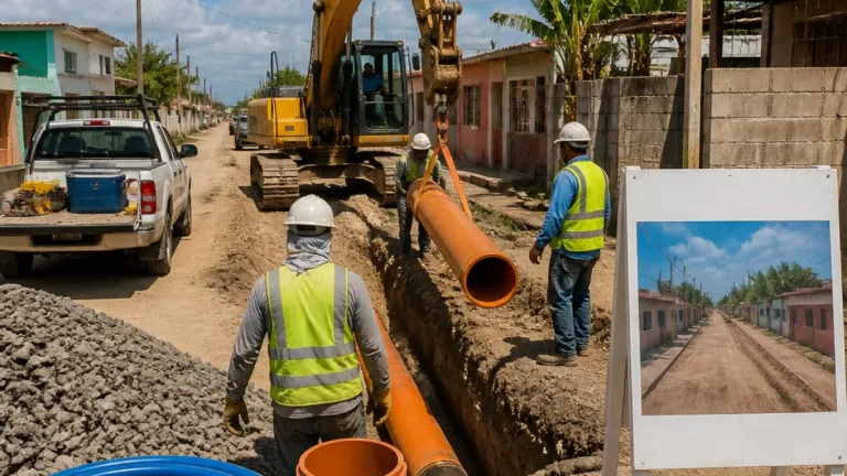 Arranca rehabilitación de agua potable y drenaje en Villa Progreso; inversión federal y municipal suma 3.6 mdp