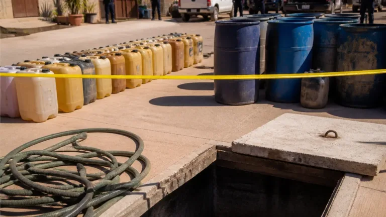 Aseguran en Tepeapulco casi 10 mil litros de combustible y equipo de almacenamiento clandestino