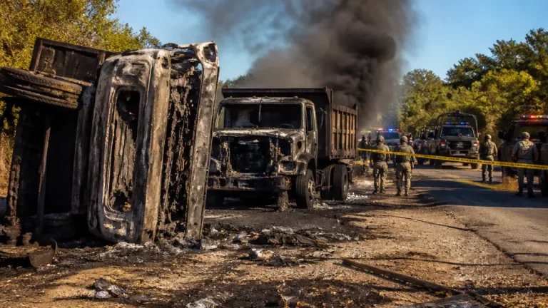 Ataques a transportistas reavivan el temor en carreteras de Veracruz; dos camiones incendiados y un trailero asesinado