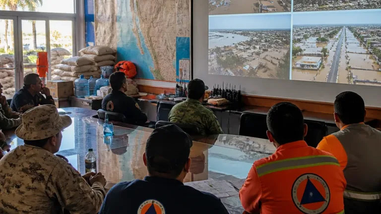 Autoridades federales y estatales coordinan acciones de recuperación tras torrenciales lluvias en Baja California